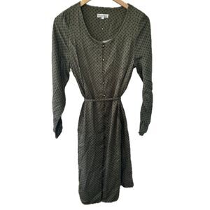 Vintage WinterSilks NWOT Women's Polka Dot Button Down Tie Belt Pockets Dress S